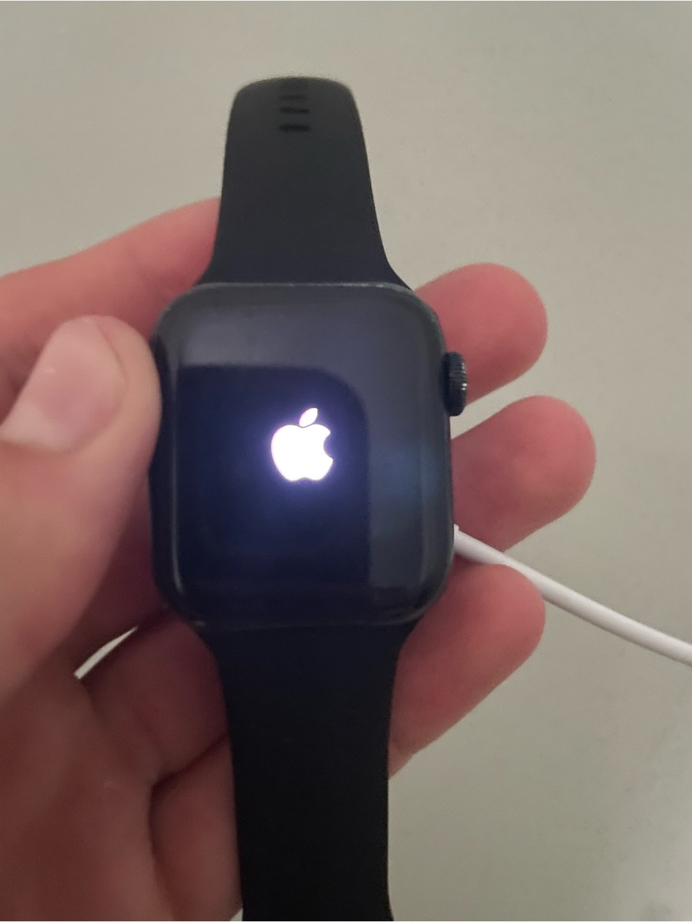 Apple Watch with Black Silicone Band